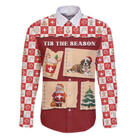 Switzerland Christmas Family Matching Off The Shoulder Long Sleeve Dress and Hawaiian Shirt Tis The Season - Wonder Print Shop