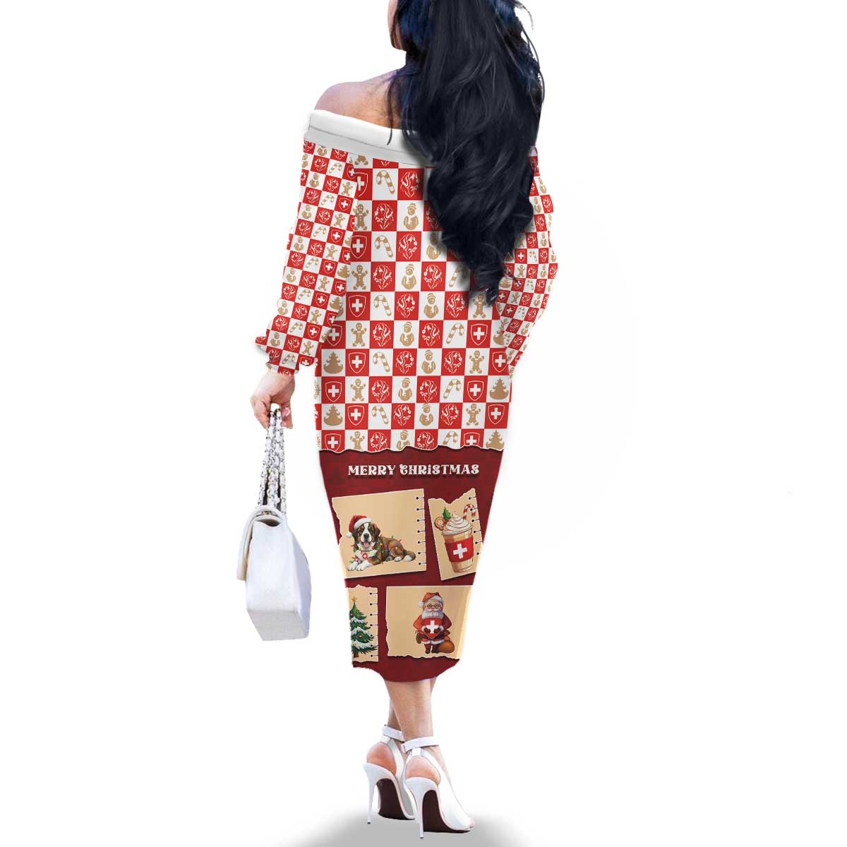 Switzerland Christmas Family Matching Off The Shoulder Long Sleeve Dress and Hawaiian Shirt Tis The Season - Wonder Print Shop