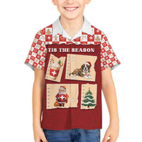 Switzerland Christmas Family Matching Off The Shoulder Long Sleeve Dress and Hawaiian Shirt Tis The Season - Wonder Print Shop