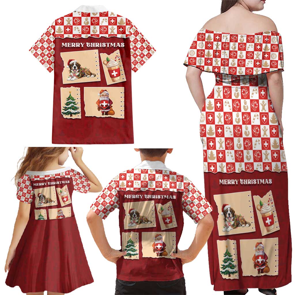 Switzerland Christmas Family Matching Off Shoulder Maxi Dress and Hawaiian Shirt Tis The Season - Wonder Print Shop