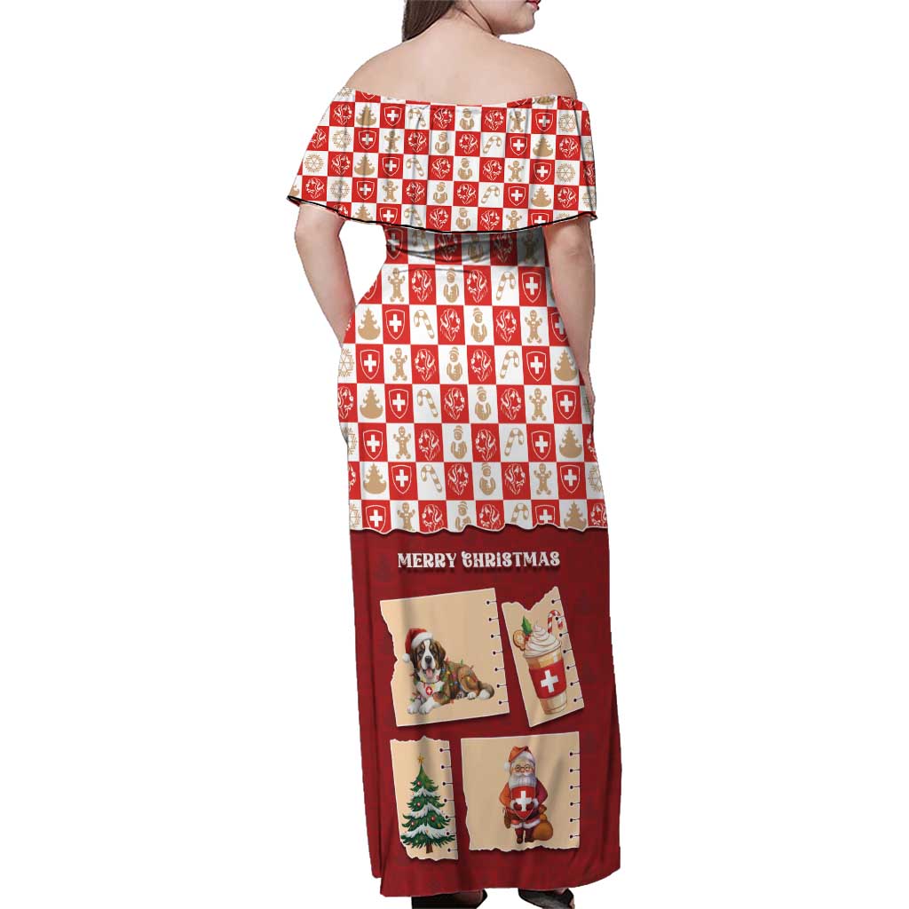 Switzerland Christmas Family Matching Off Shoulder Maxi Dress and Hawaiian Shirt Tis The Season - Wonder Print Shop