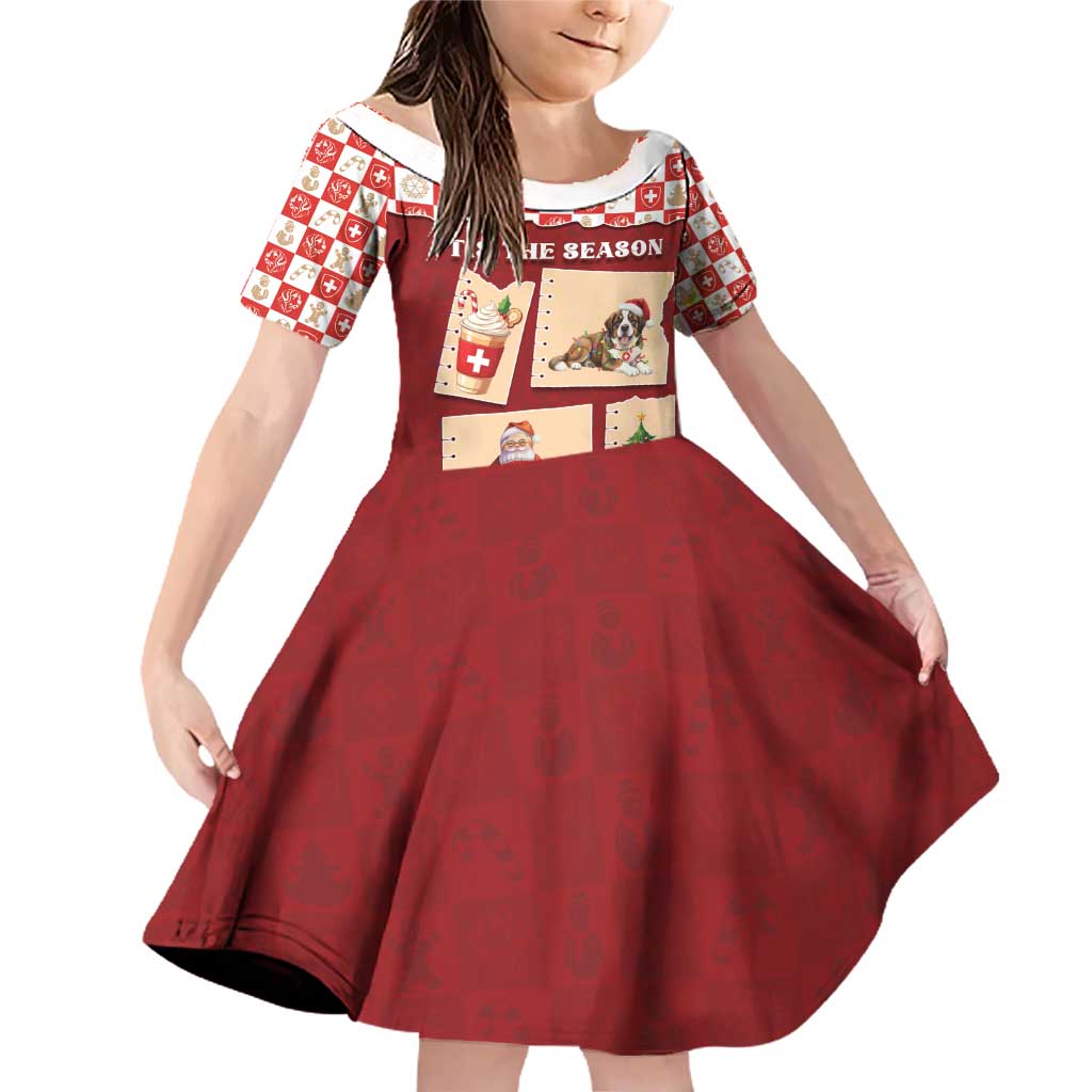 Switzerland Christmas Family Matching Off Shoulder Short Dress and Hawaiian Shirt Tis The Season - Wonder Print Shop