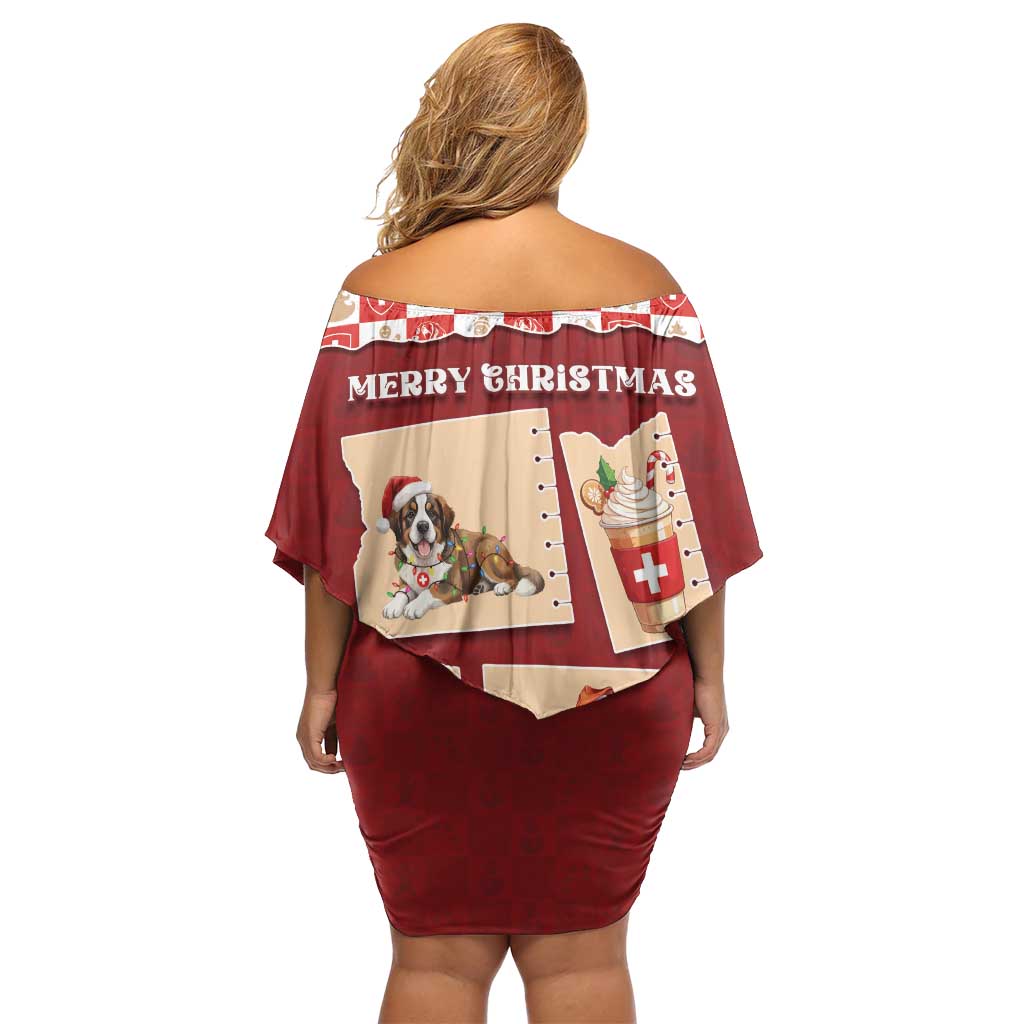 Switzerland Christmas Family Matching Off Shoulder Short Dress and Hawaiian Shirt Tis The Season - Wonder Print Shop