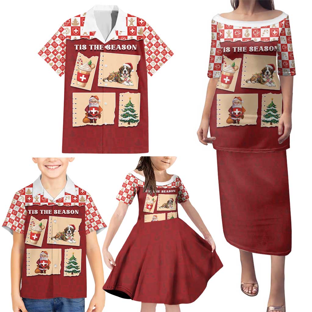 Switzerland Christmas Family Matching Puletasi and Hawaiian Shirt Tis The Season - Wonder Print Shop