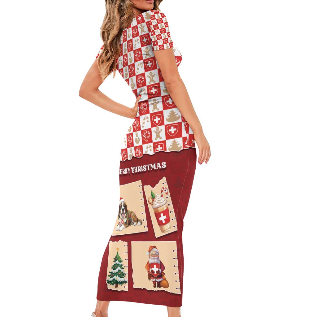 Switzerland Christmas Family Matching Short Sleeve Bodycon Dress and Hawaiian Shirt Tis The Season - Wonder Print Shop