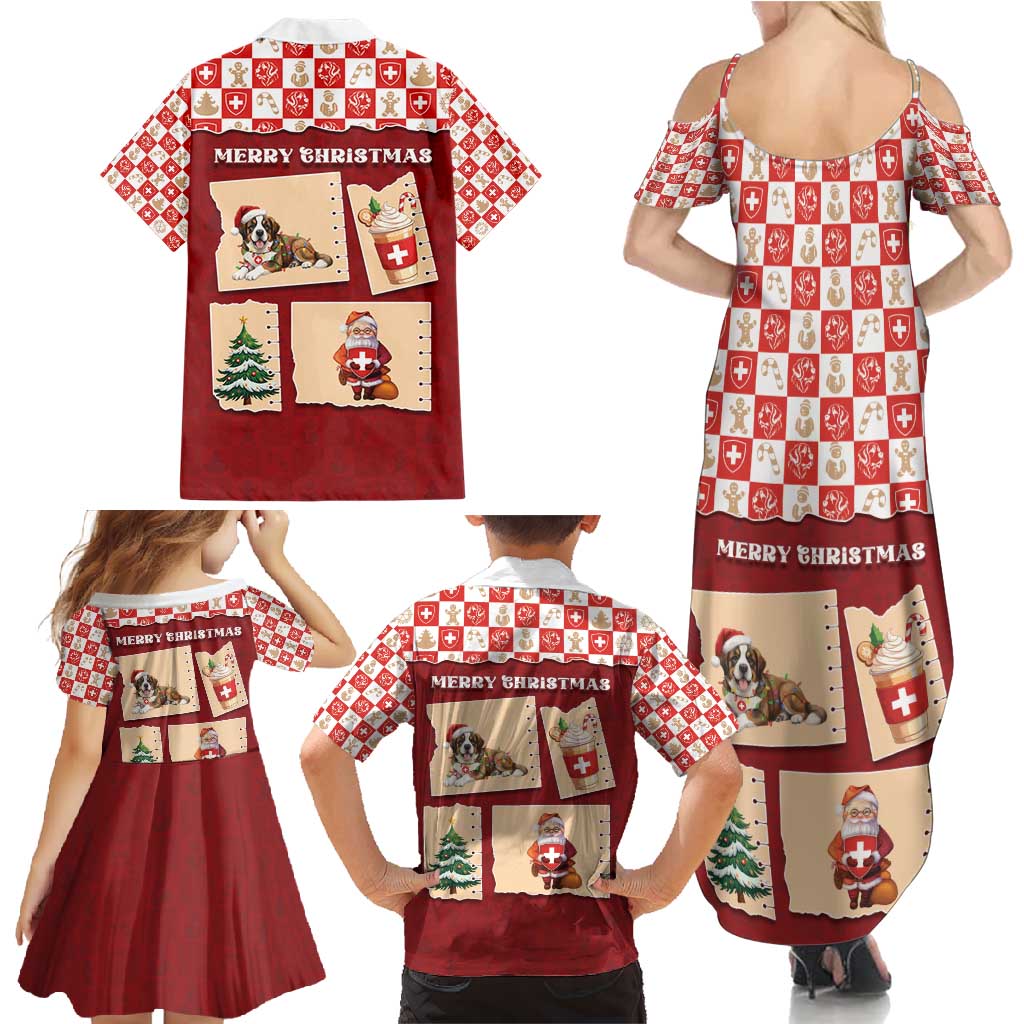 Switzerland Christmas Family Matching Summer Maxi Dress and Hawaiian Shirt Tis The Season - Wonder Print Shop