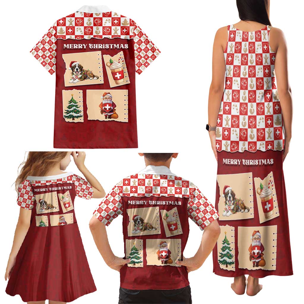 Switzerland Christmas Family Matching Tank Maxi Dress and Hawaiian Shirt Tis The Season - Wonder Print Shop