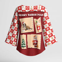 Switzerland Christmas Kimono Sleeve Blouse Tis The Season - Wonder Print Shop