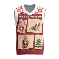 Switzerland Christmas Knitted V-Neck Vest Tis The Season - Wonder Print Shop
