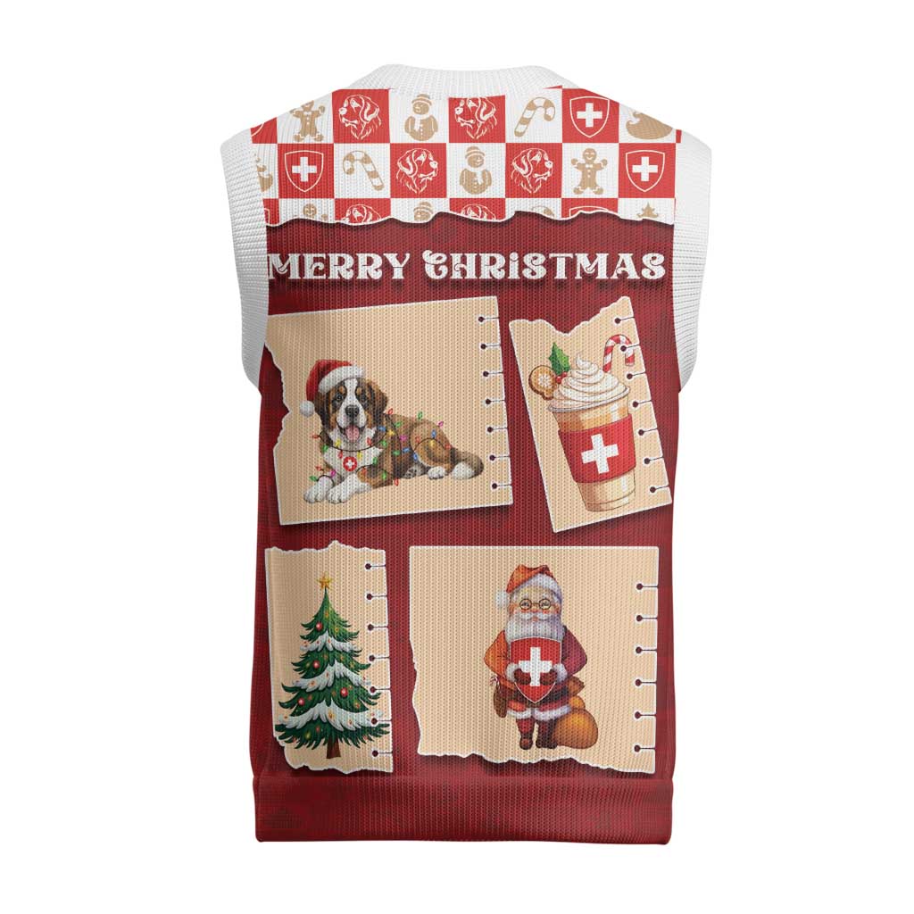Switzerland Christmas Knitted V-Neck Vest Tis The Season - Wonder Print Shop