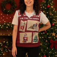 Switzerland Christmas Knitted V-Neck Vest Tis The Season - Wonder Print Shop