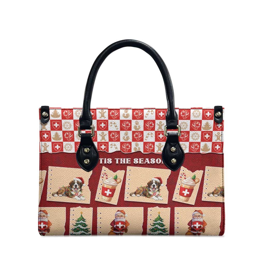 Switzerland Christmas Leather Bag Tis The Season - Wonder Print Shop
