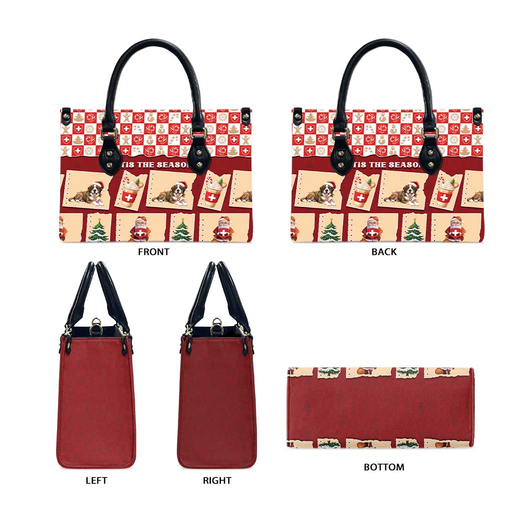 Switzerland Christmas Leather Bag Tis The Season - Wonder Print Shop
