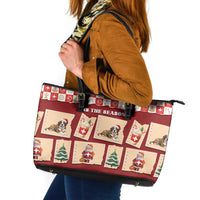 Switzerland Christmas Leather Tote Bag Tis The Season - Wonder Print Shop