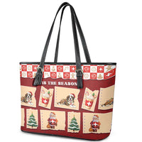 Switzerland Christmas Leather Tote Bag Tis The Season - Wonder Print Shop