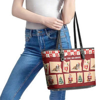 Switzerland Christmas Leather Tote Bag Tis The Season - Wonder Print Shop