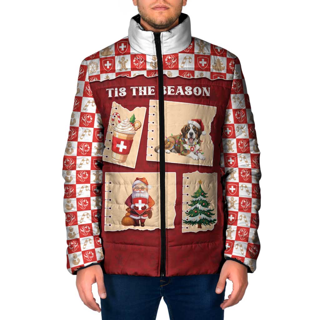 Switzerland Christmas Padded Jacket Tis The Season - Wonder Print Shop
