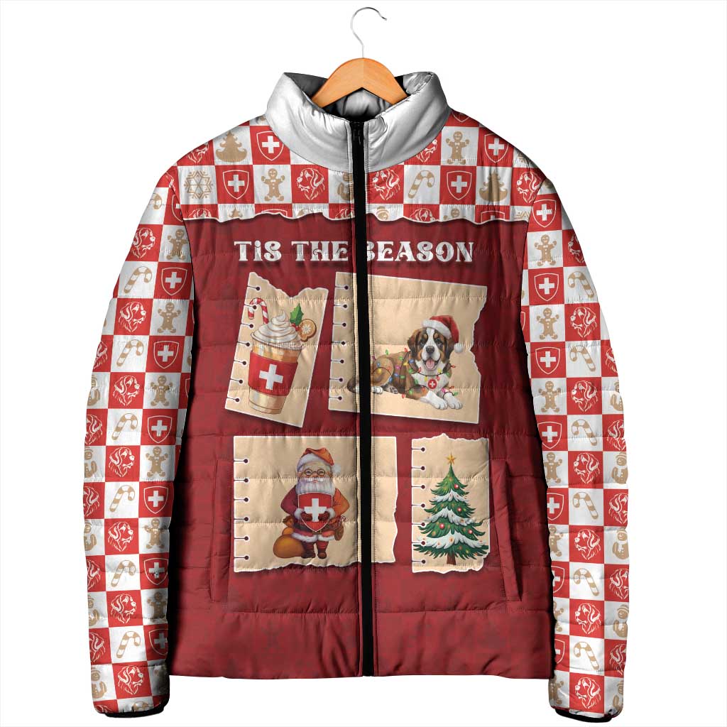 Switzerland Christmas Padded Jacket Tis The Season - Wonder Print Shop