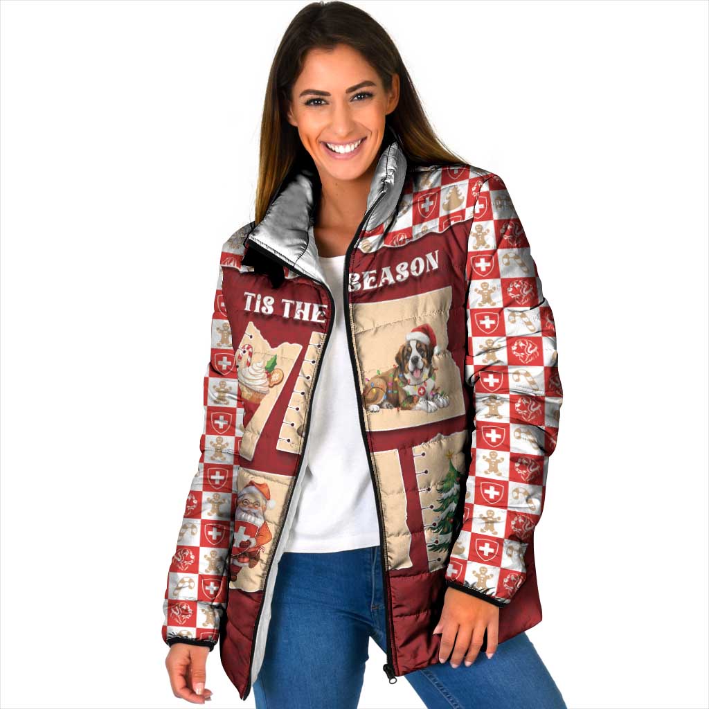Switzerland Christmas Padded Jacket Tis The Season - Wonder Print Shop