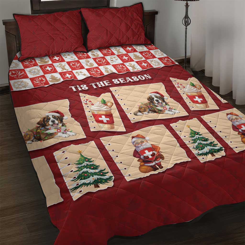 Switzerland Christmas Quilt Bed Set Tis The Season - Wonder Print Shop