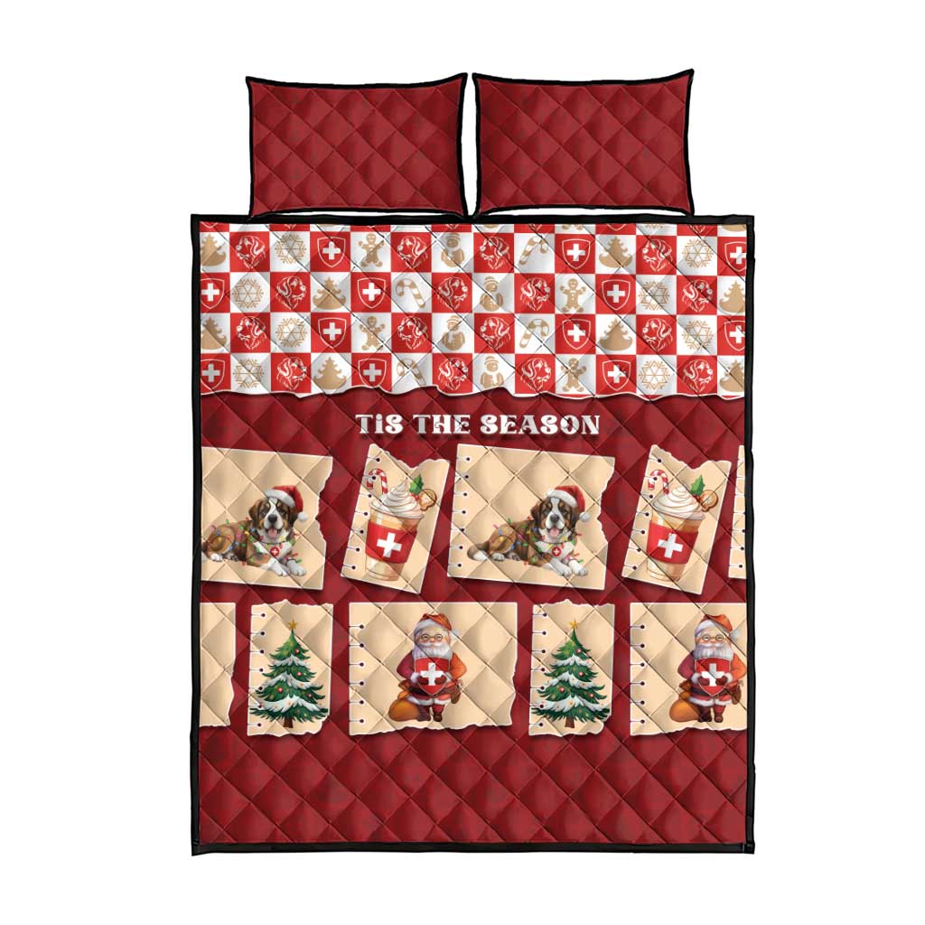 Switzerland Christmas Quilt Bed Set Tis The Season - Wonder Print Shop