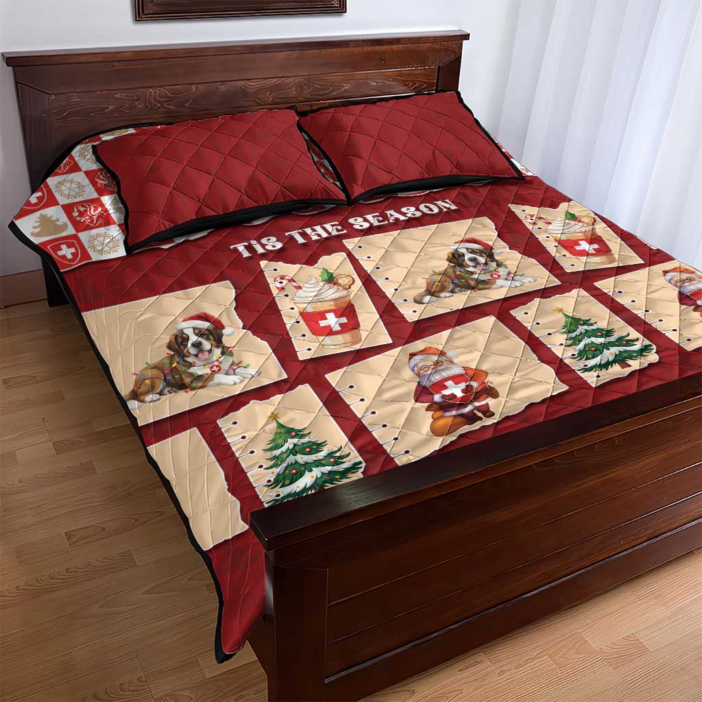 Switzerland Christmas Quilt Bed Set Tis The Season - Wonder Print Shop