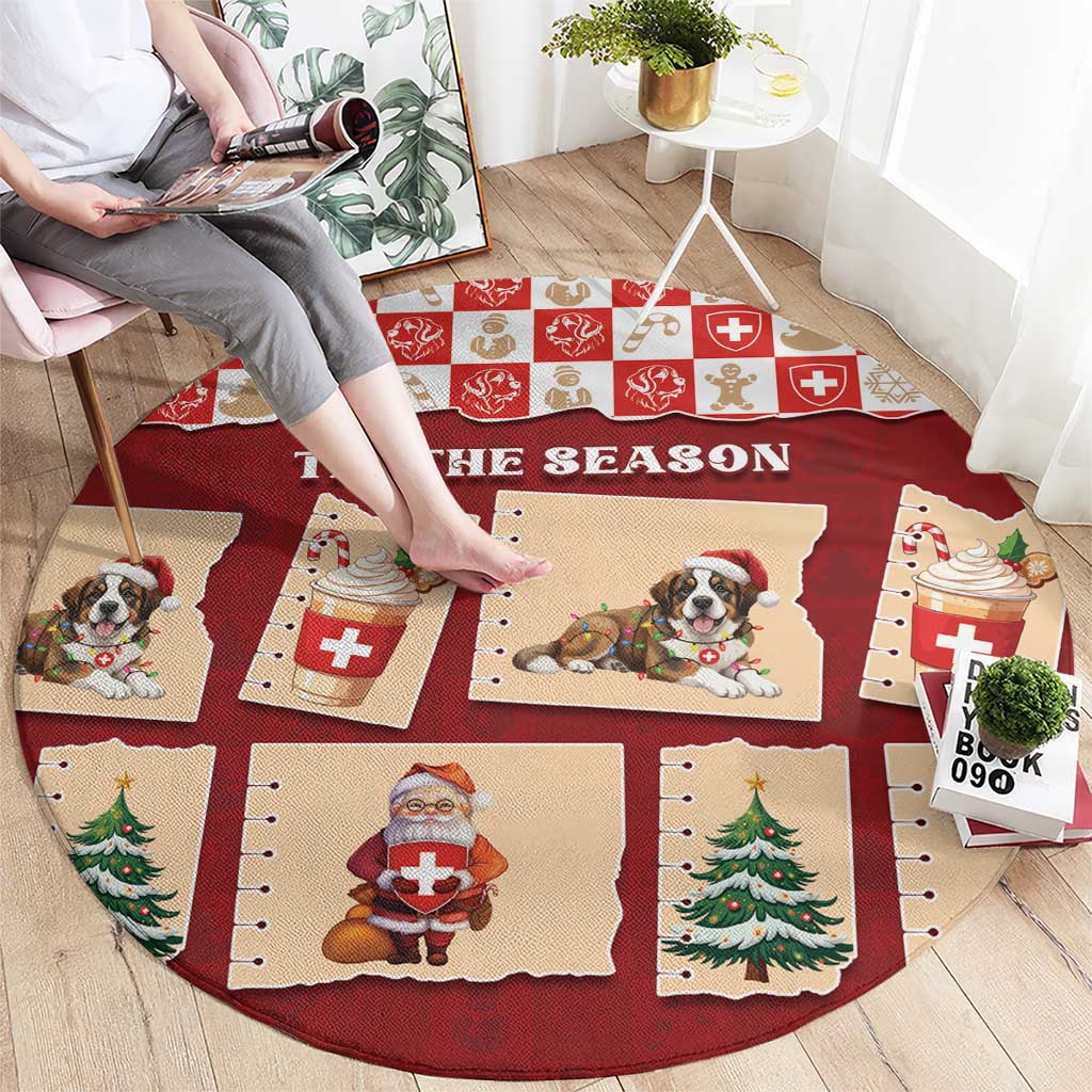 Switzerland Christmas Round Carpet Tis The Season - Wonder Print Shop