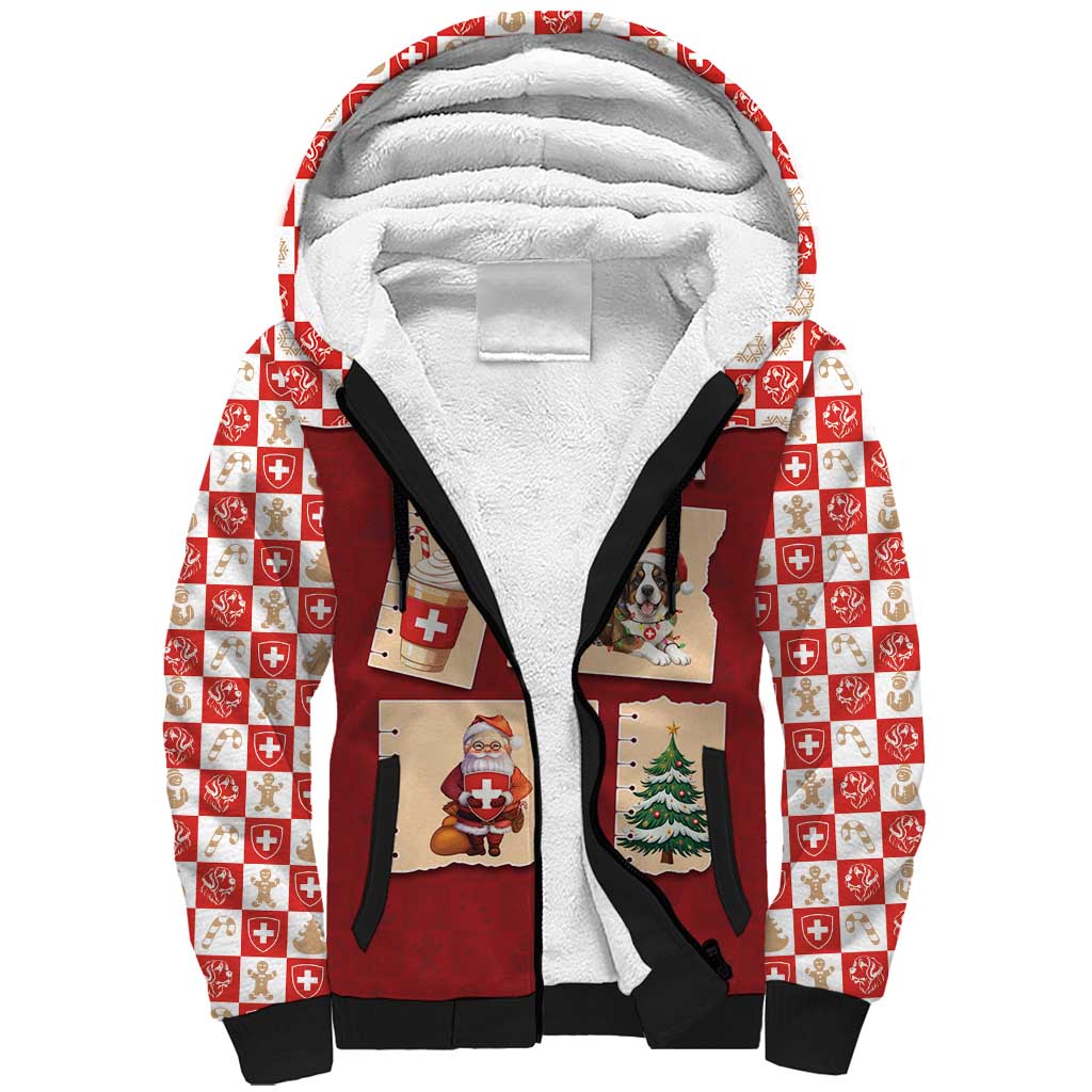 Switzerland Christmas Sherpa Hoodie Tis The Season - Wonder Print Shop