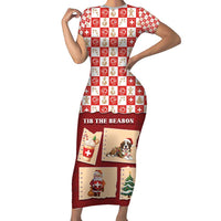 Switzerland Christmas Short Sleeve Bodycon Dress Tis The Season - Wonder Print Shop