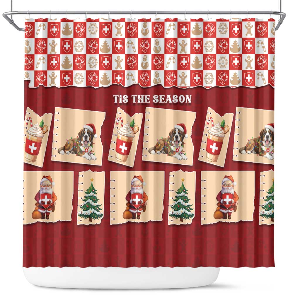 Switzerland Christmas Shower Curtain Tis The Season - Wonder Print Shop