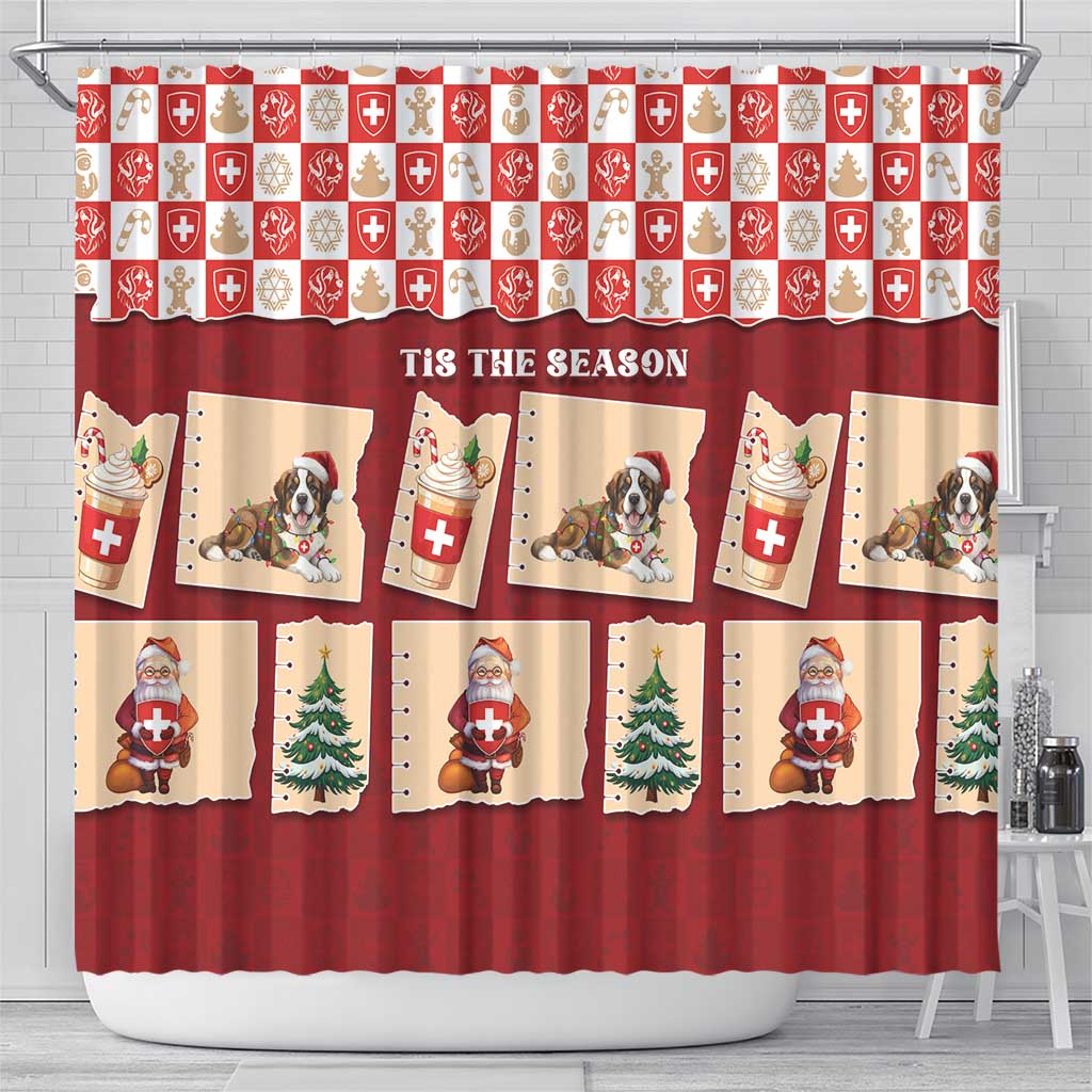 Switzerland Christmas Shower Curtain Tis The Season - Wonder Print Shop