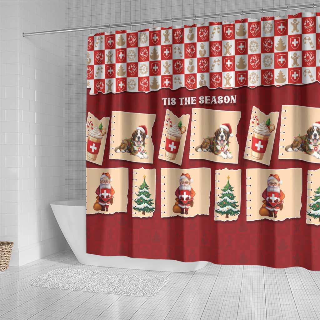 Switzerland Christmas Shower Curtain Tis The Season - Wonder Print Shop