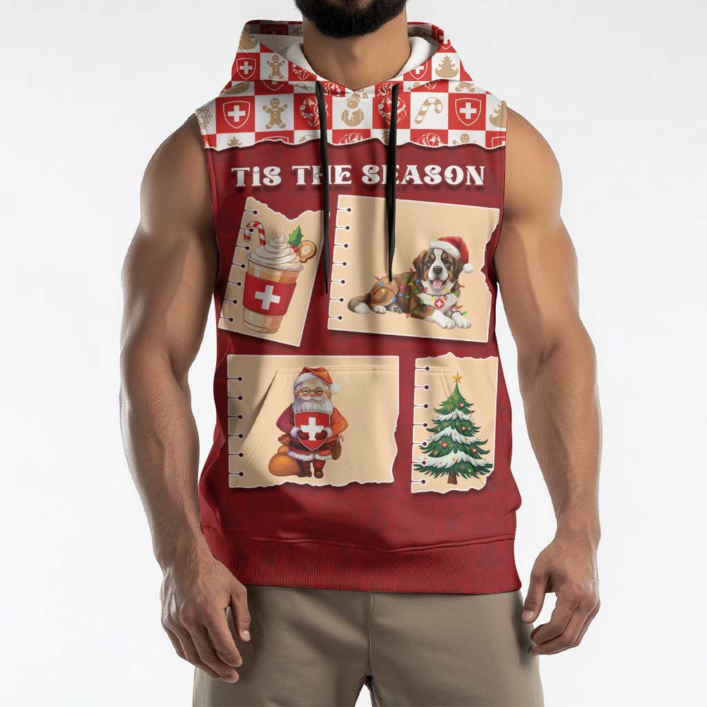 Switzerland Christmas Sleeveless Hoodie Tis The Season - Wonder Print Shop
