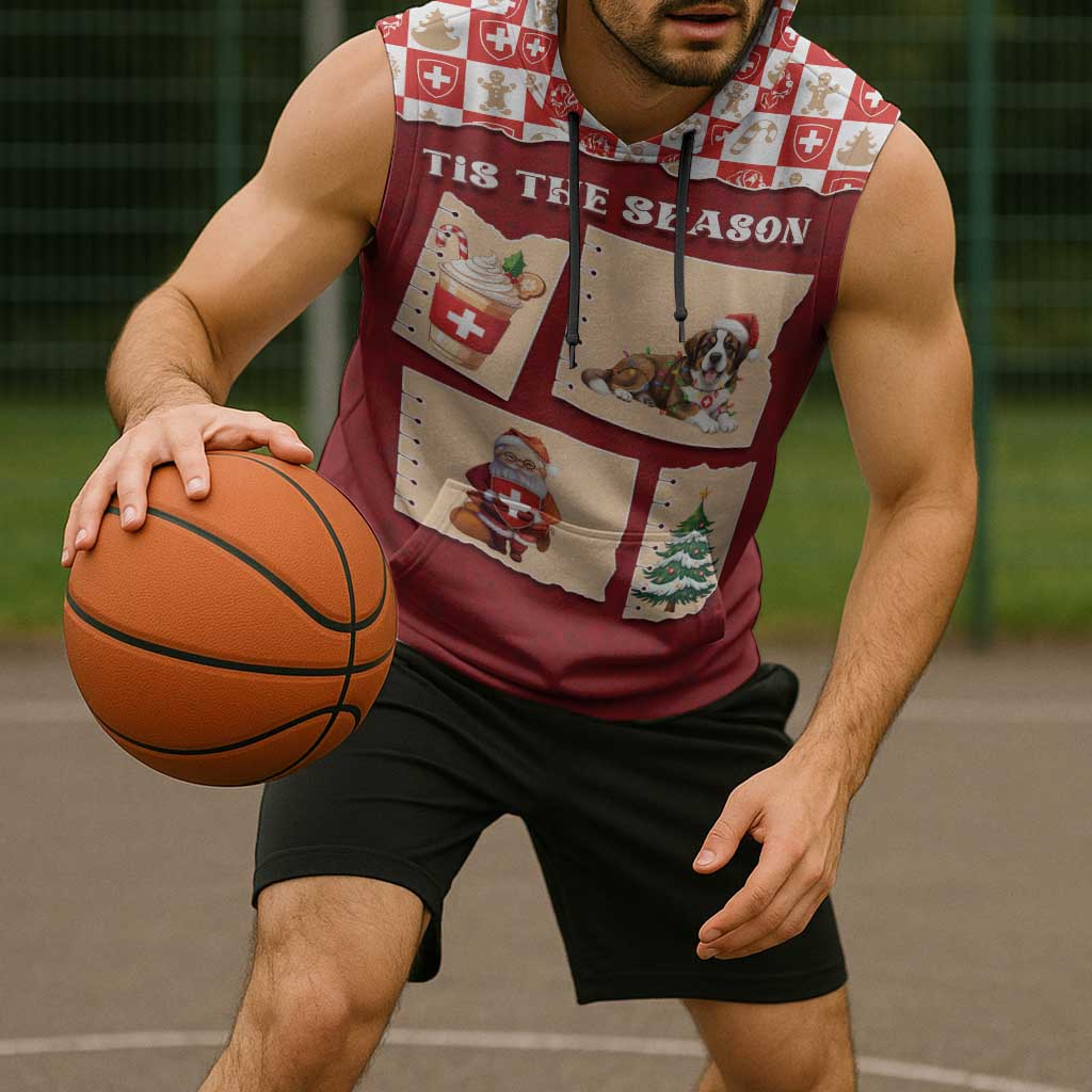 Switzerland Christmas Sleeveless Hoodie Tis The Season - Wonder Print Shop