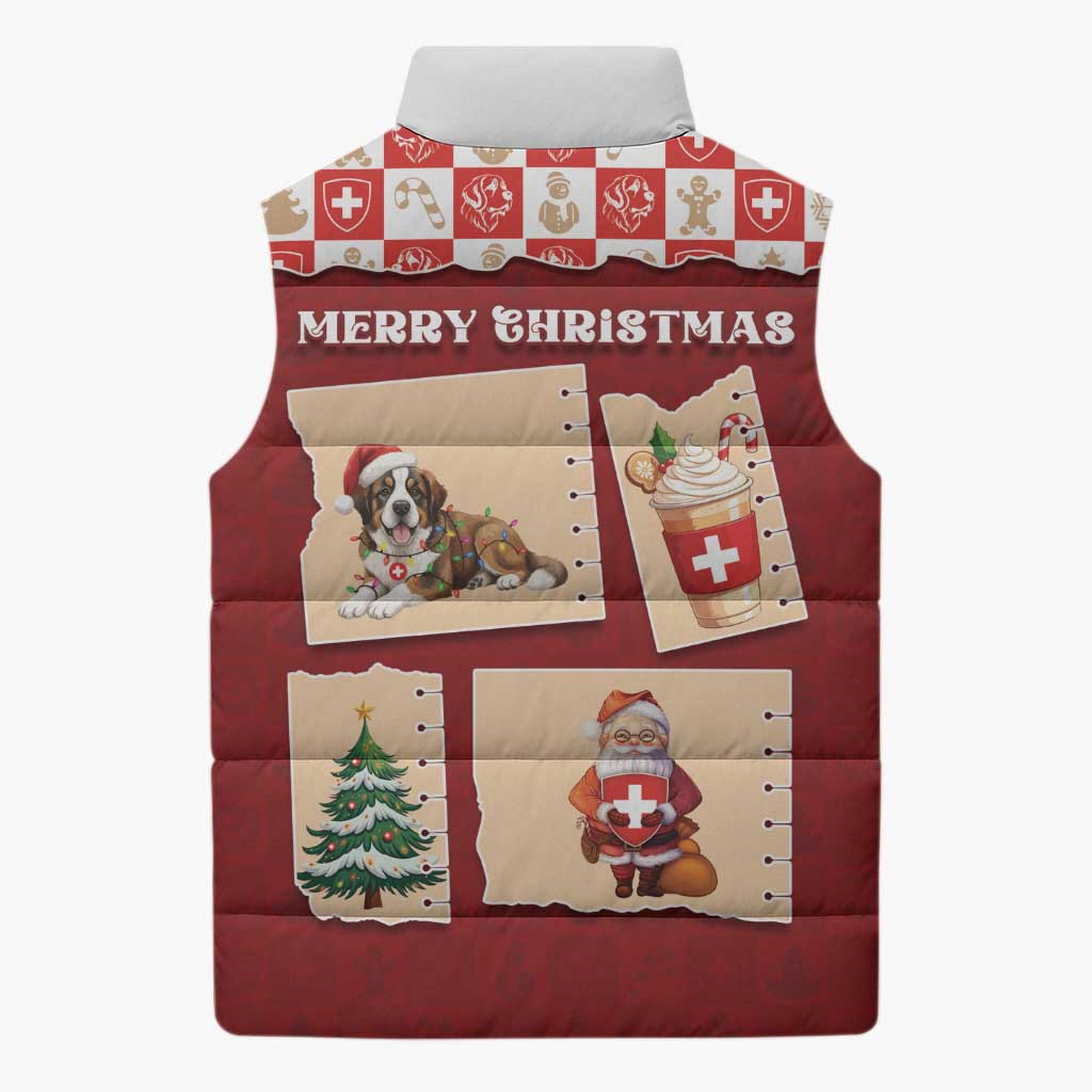 Switzerland Christmas Sleeveless Puffer Jacket Tis The Season - Wonder Print Shop