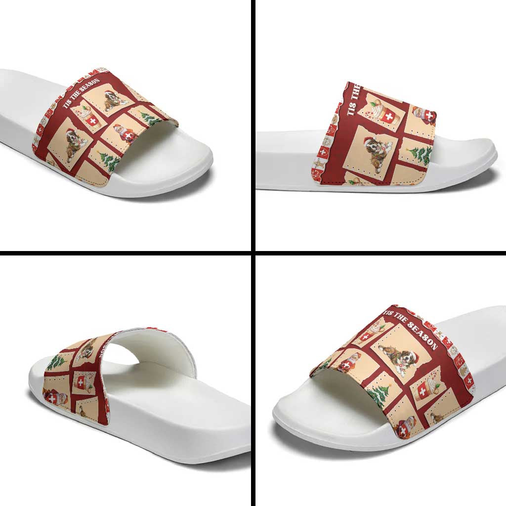 Switzerland Christmas Slide Sandals Tis The Season - Wonder Print Shop