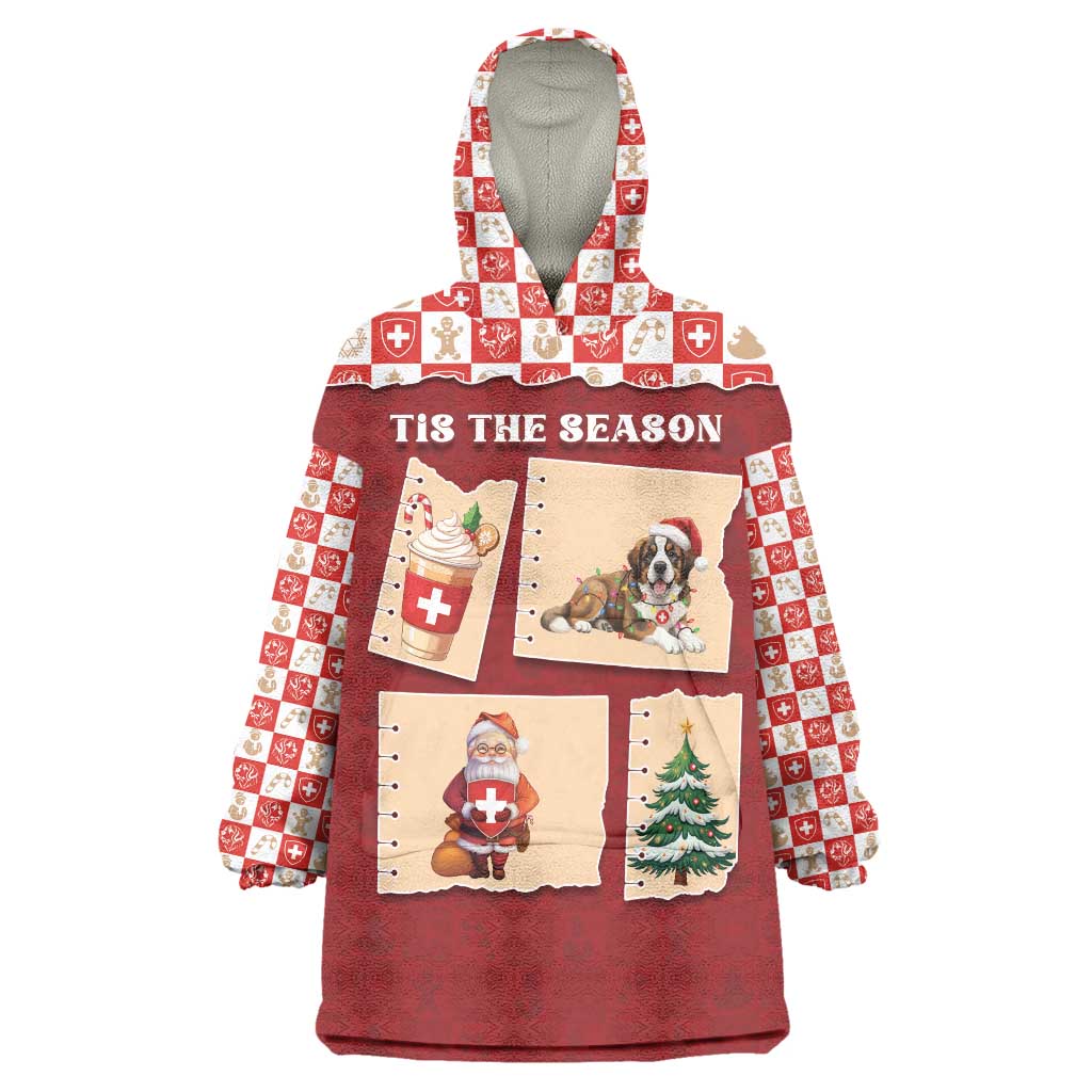 Switzerland Christmas Wearable Blanket Hoodie Tis The Season - Wonder Print Shop