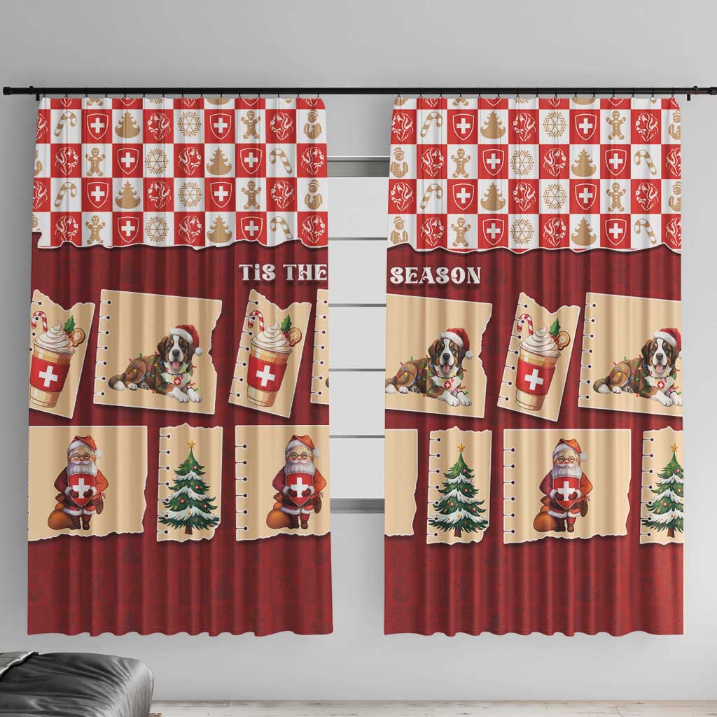 Switzerland Christmas Window Curtain Tis The Season - Wonder Print Shop