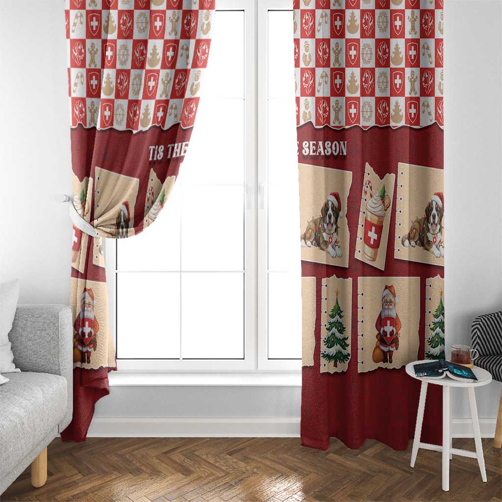 Switzerland Christmas Window Curtain Tis The Season - Wonder Print Shop
