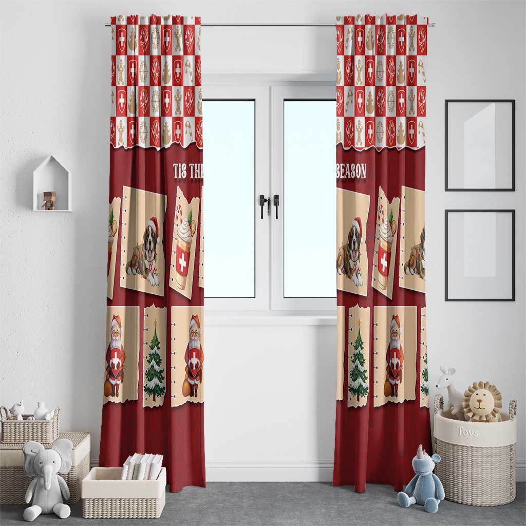 Switzerland Christmas Window Curtain Tis The Season - Wonder Print Shop