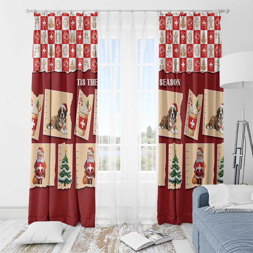 Switzerland Christmas Window Curtain Tis The Season - Wonder Print Shop