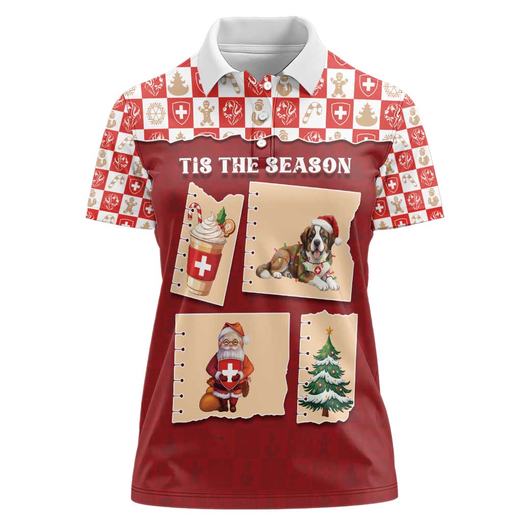 Switzerland Christmas Women Polo Shirt Tis The Season - Wonder Print Shop
