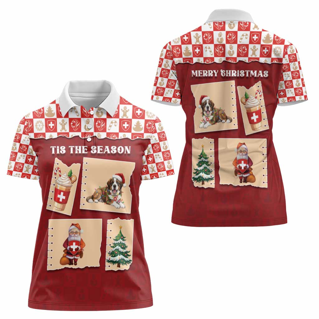 Switzerland Christmas Women Polo Shirt Tis The Season - Wonder Print Shop