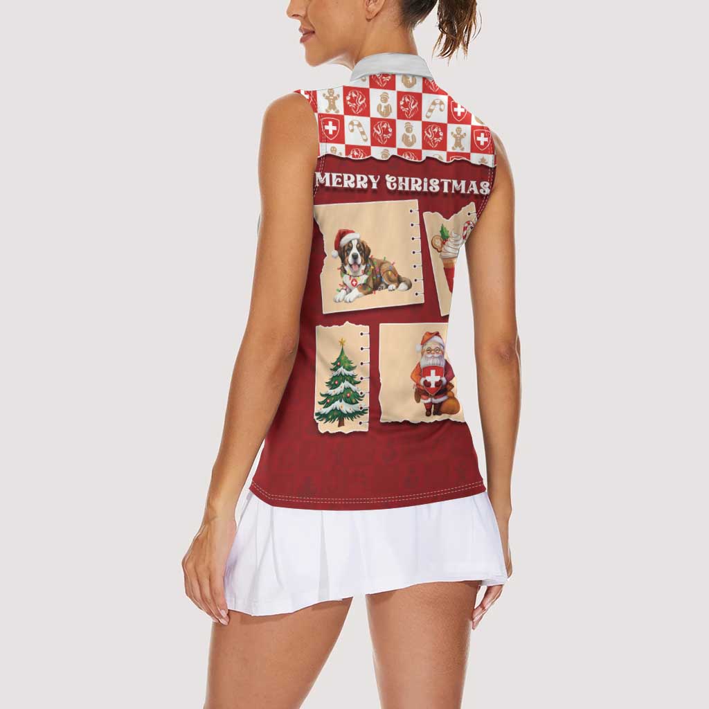 Switzerland Christmas Women Sleeveless Polo Shirt Tis The Season - Wonder Print Shop