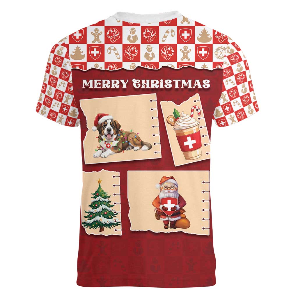 Switzerland Christmas Women V-Neck T-Shirt Tis The Season - Wonder Print Shop