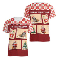 Switzerland Christmas Women V-Neck T-Shirt Tis The Season - Wonder Print Shop