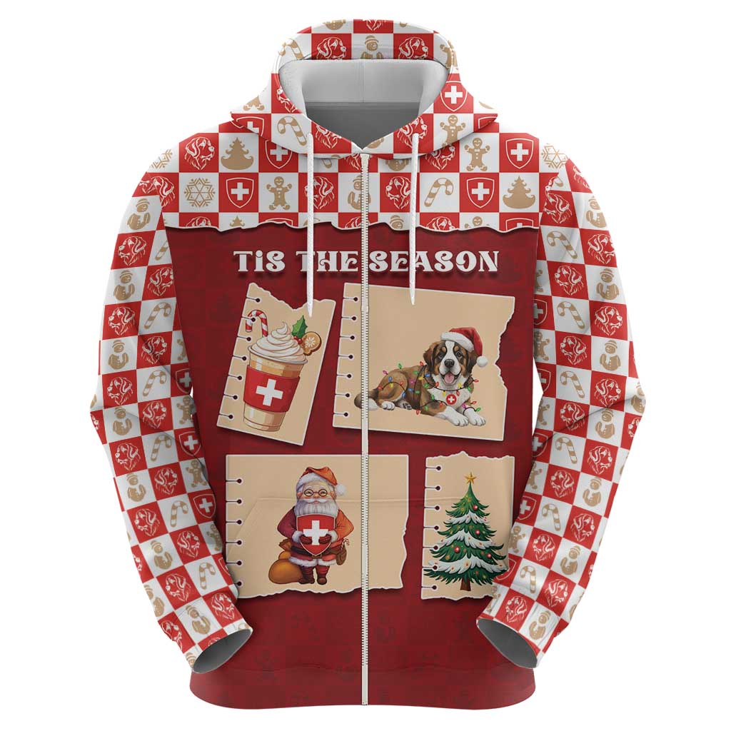 Switzerland Christmas Zip Hoodie Tis The Season - Wonder Print Shop