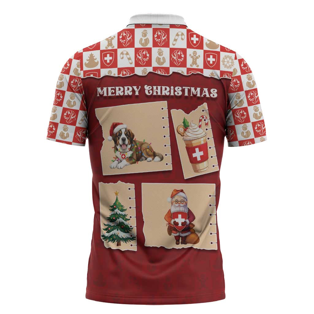 Switzerland Christmas Zipper Polo Shirt Tis The Season - Wonder Print Shop