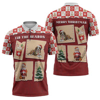 Switzerland Christmas Zipper Polo Shirt Tis The Season - Wonder Print Shop