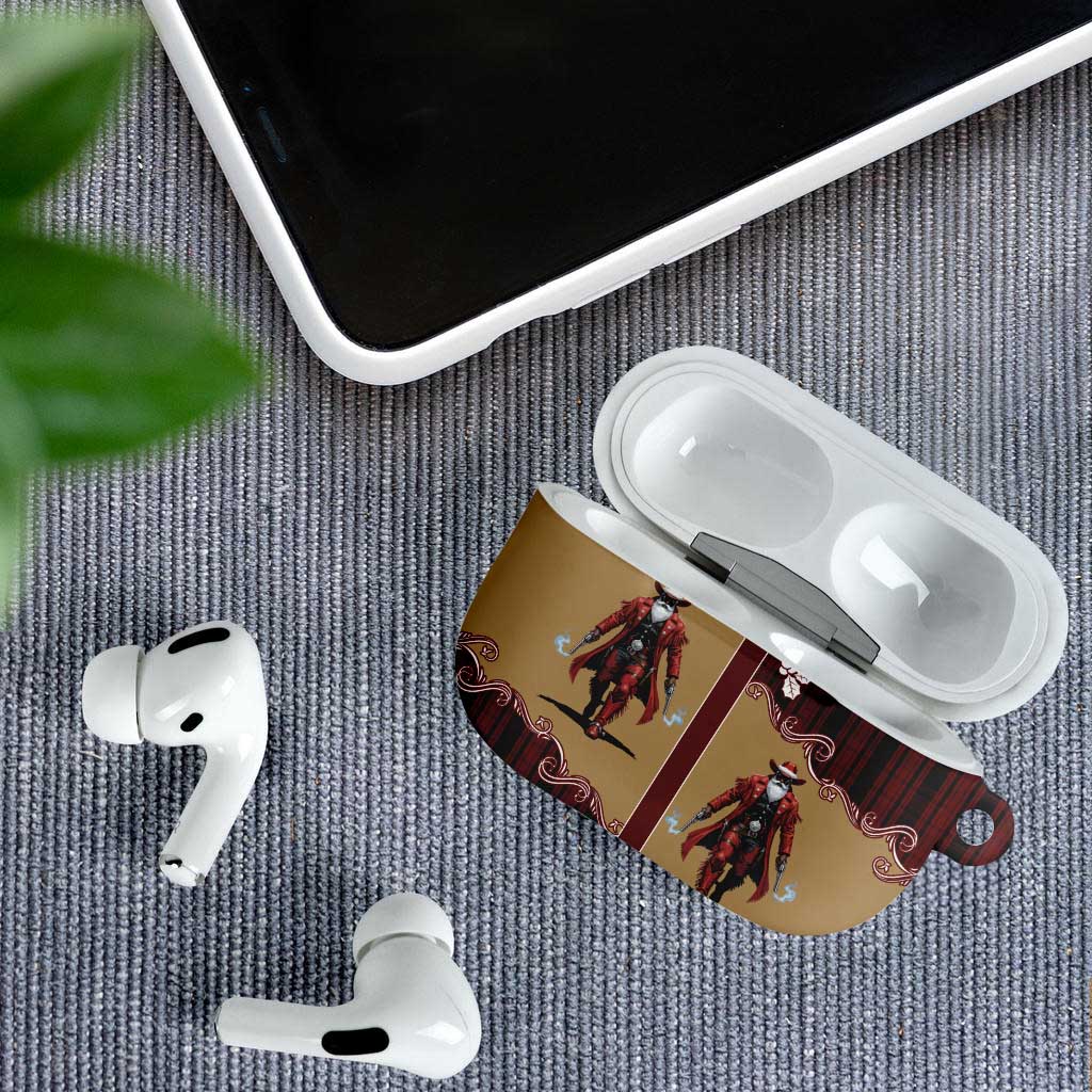 Western Yoke AirPods Case Black Santa Cowboy Retro Style - Wonder Print Shop